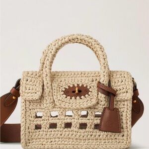 Mulberry raffia mini Bayswater Handcrafted Beige and Brown Women's Bag